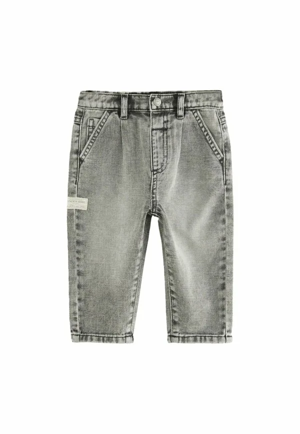 Джинсы со складками спереди, стандартного кроя, зауженного кроя. Next, Grey Denim