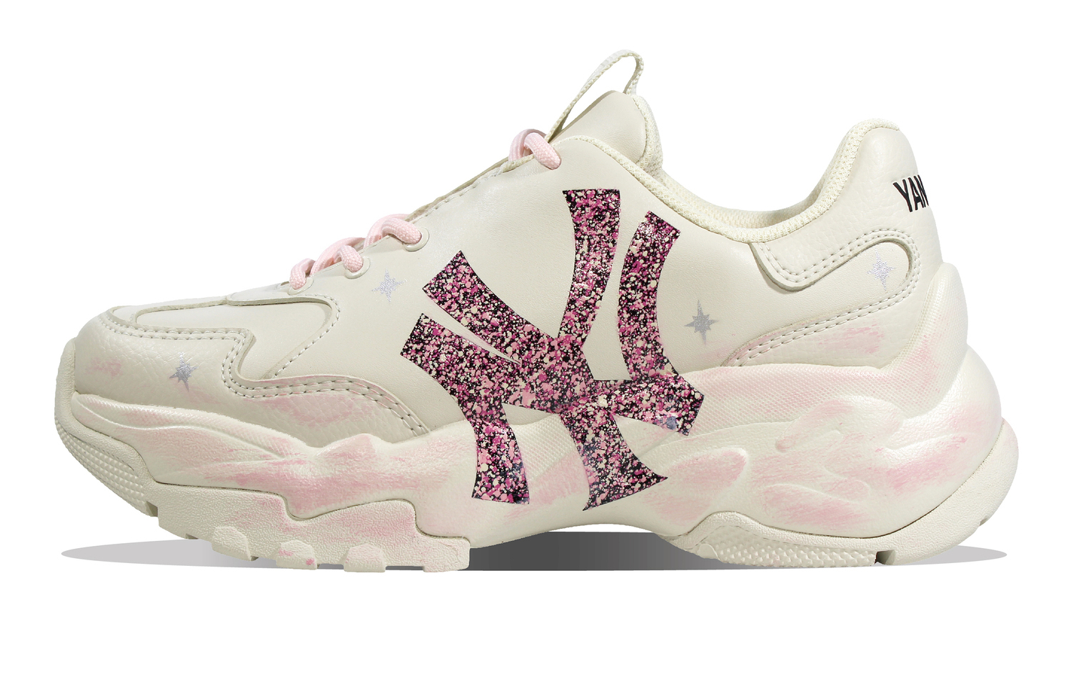 

MLB Большие шары Chunky кроссовки Unisex низкие Light Beige/Pink/Silver