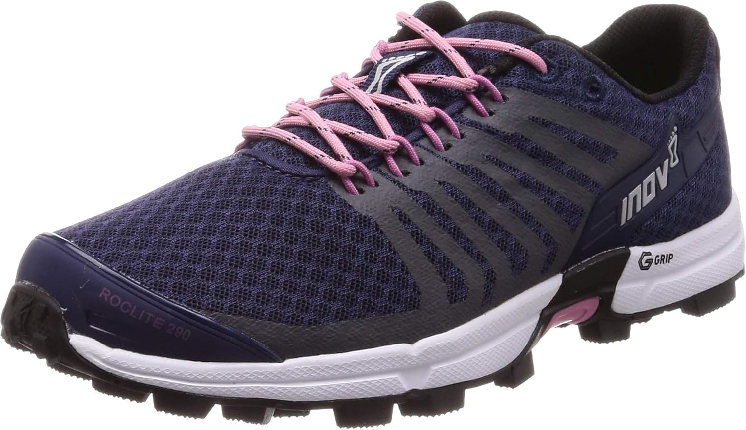 

Мужские кроссовки для трейл-раннинга Inov-8 Roclite G 290 V2 с легкой графеновой подошвой G-Grip INOV8, темно-синий/розовый