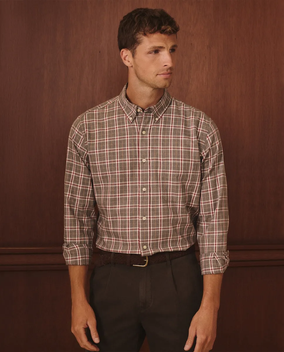 

Мужская рубашка в клетку из твилла Lloyd's, серый