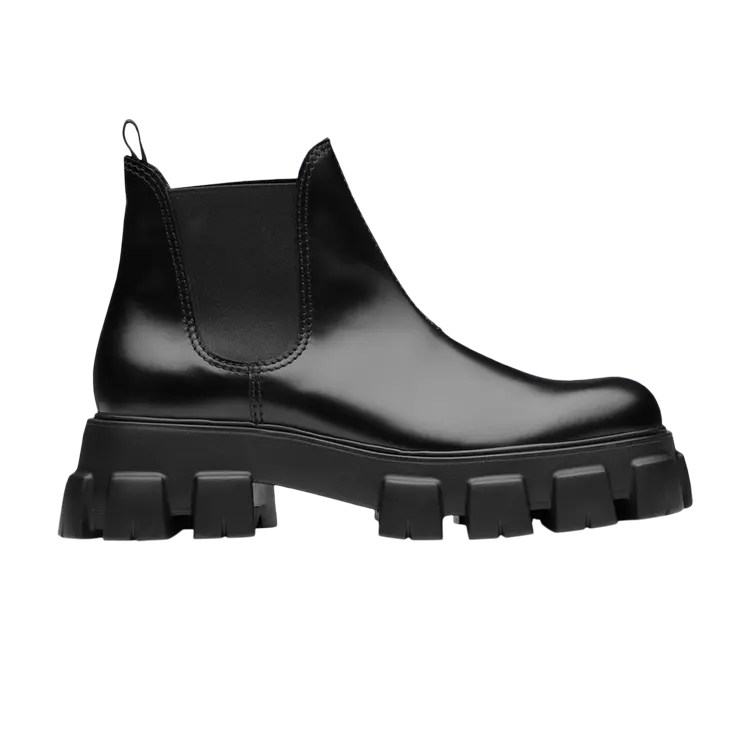 

Ботинки Prada Monolith Brushed Leather Chelsea Boot, черный