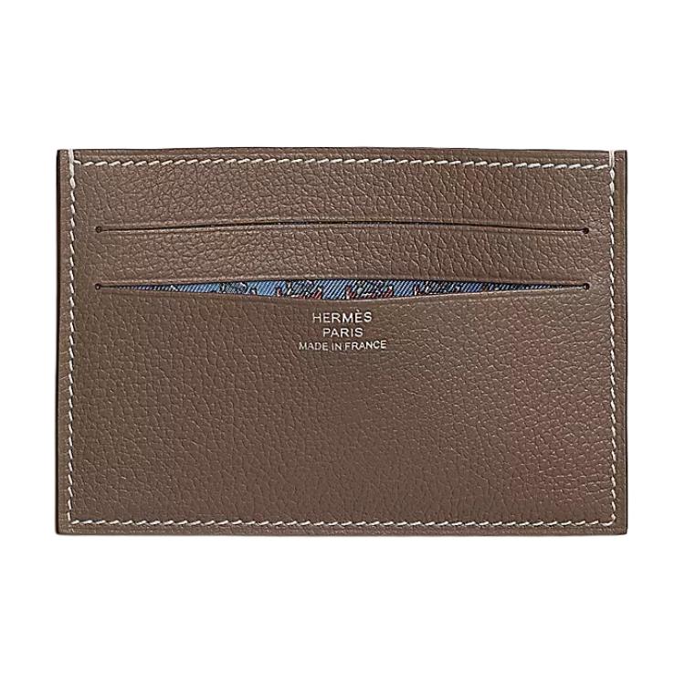 

HERMES Кожаный картхолдер мужской коричневый, Brown