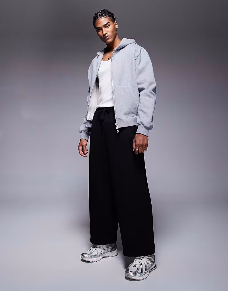 

Укороченные джоггеры ASOS DESIGN плотного кроя черного цвета