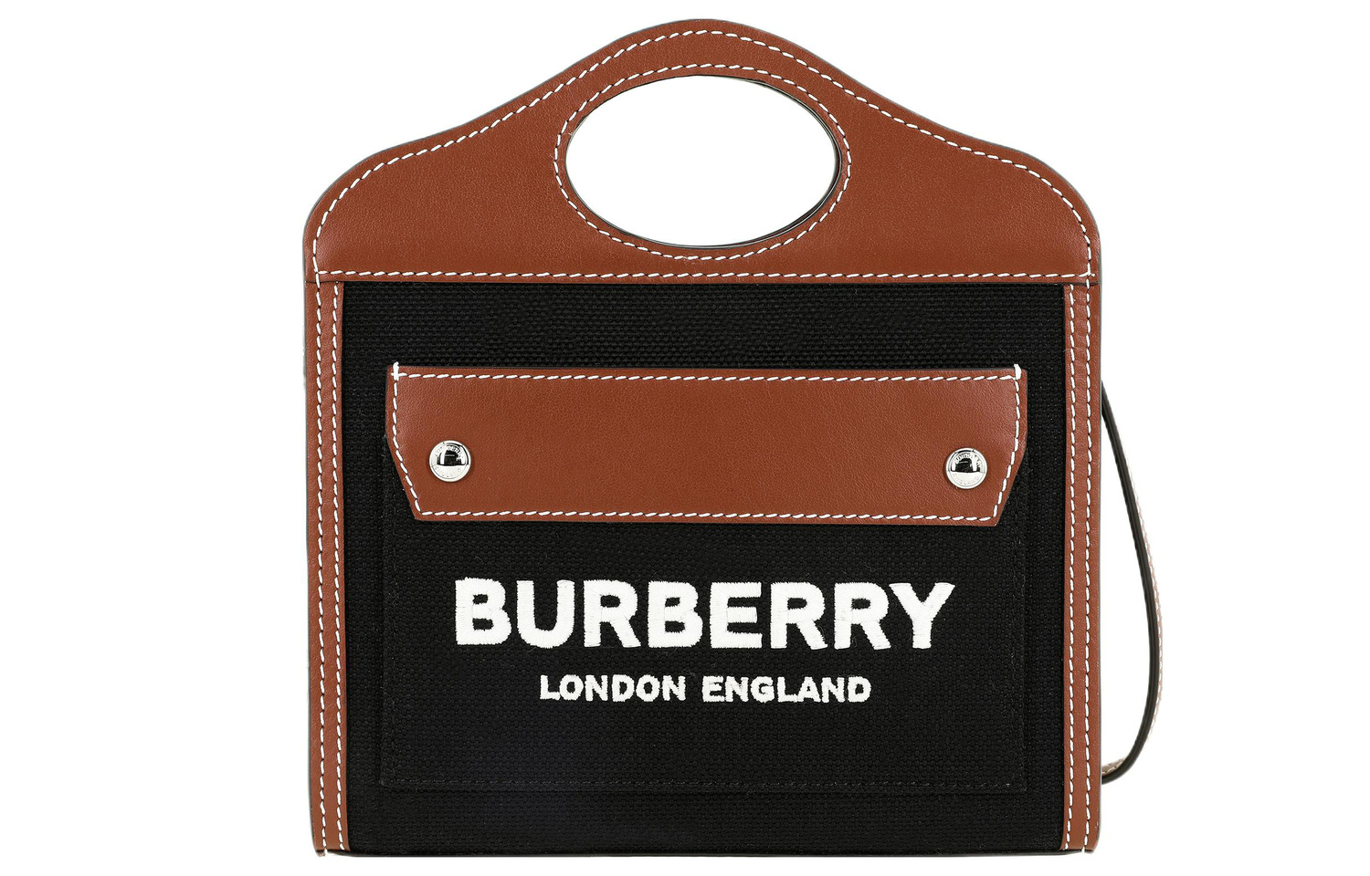 

Сумка через плечо с кожаным карманом мини женская черная Burberry