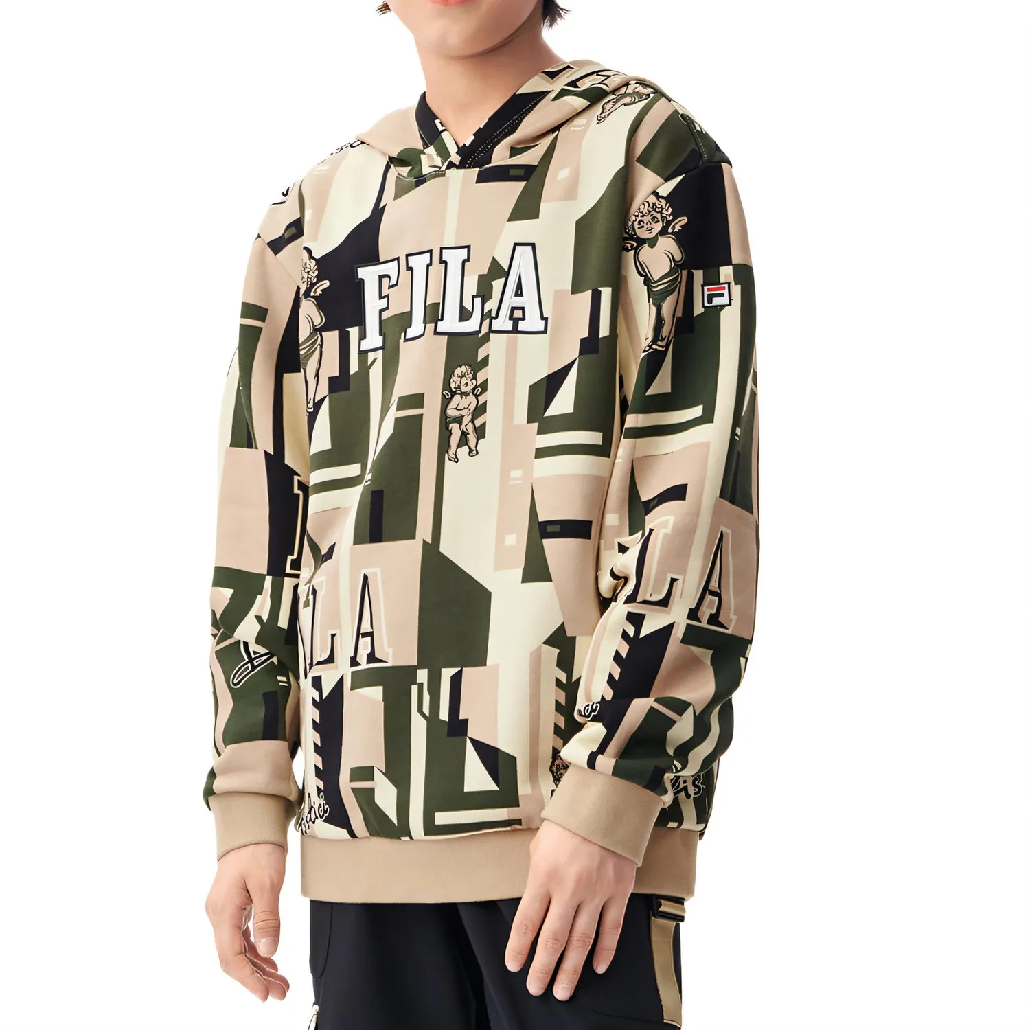 Детский худи с капюшоном FILA KIDS, экрю — фото 2