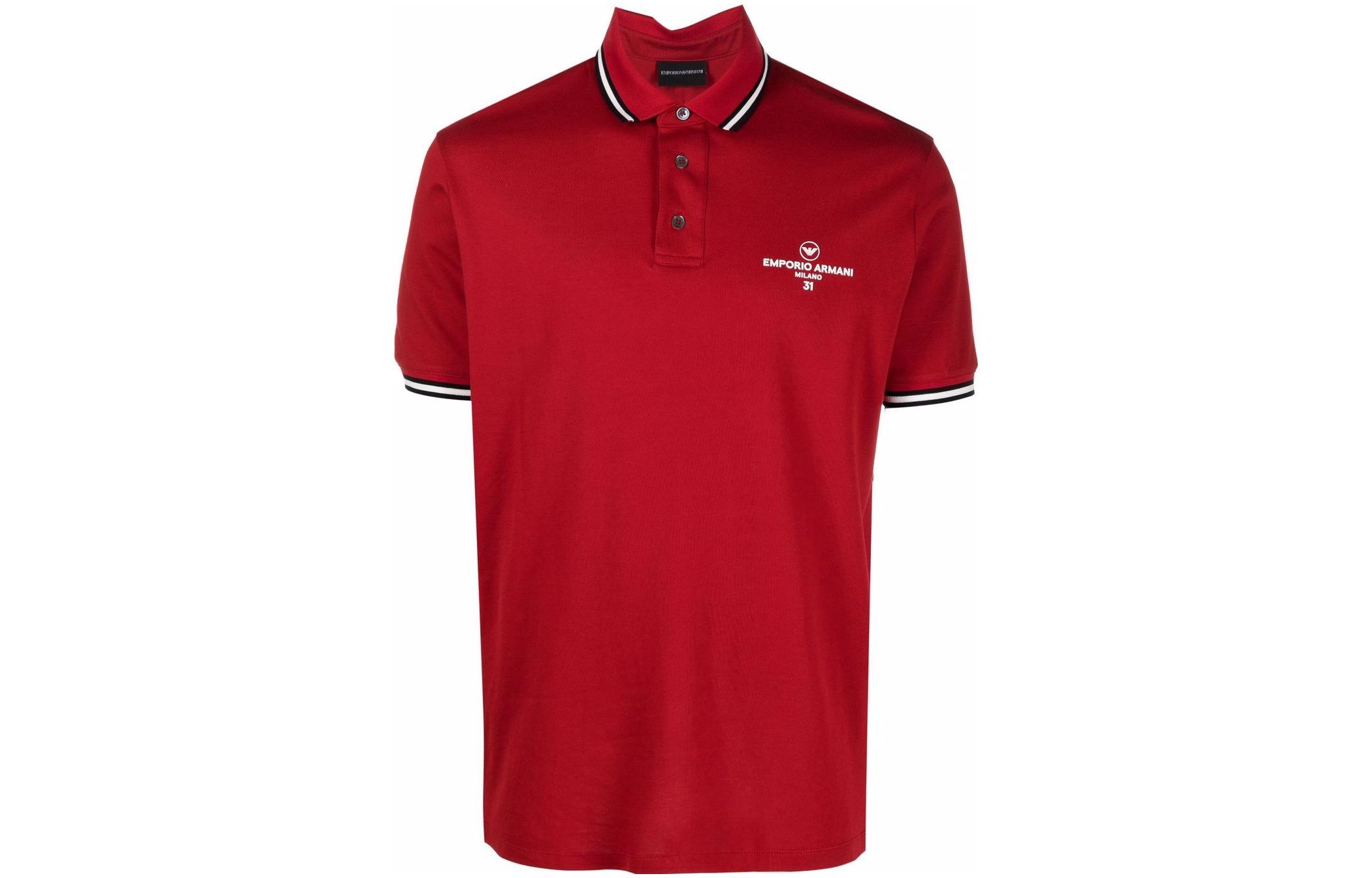 

EMPORIO ARMANI Поло SS22 мужское красное
