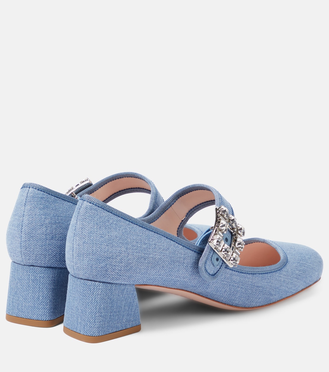 Туфли Мэри Джейн для малышей Très Vivier со стразами и пряжкой Roger Vivier, Jeans Chiaro — фото 3