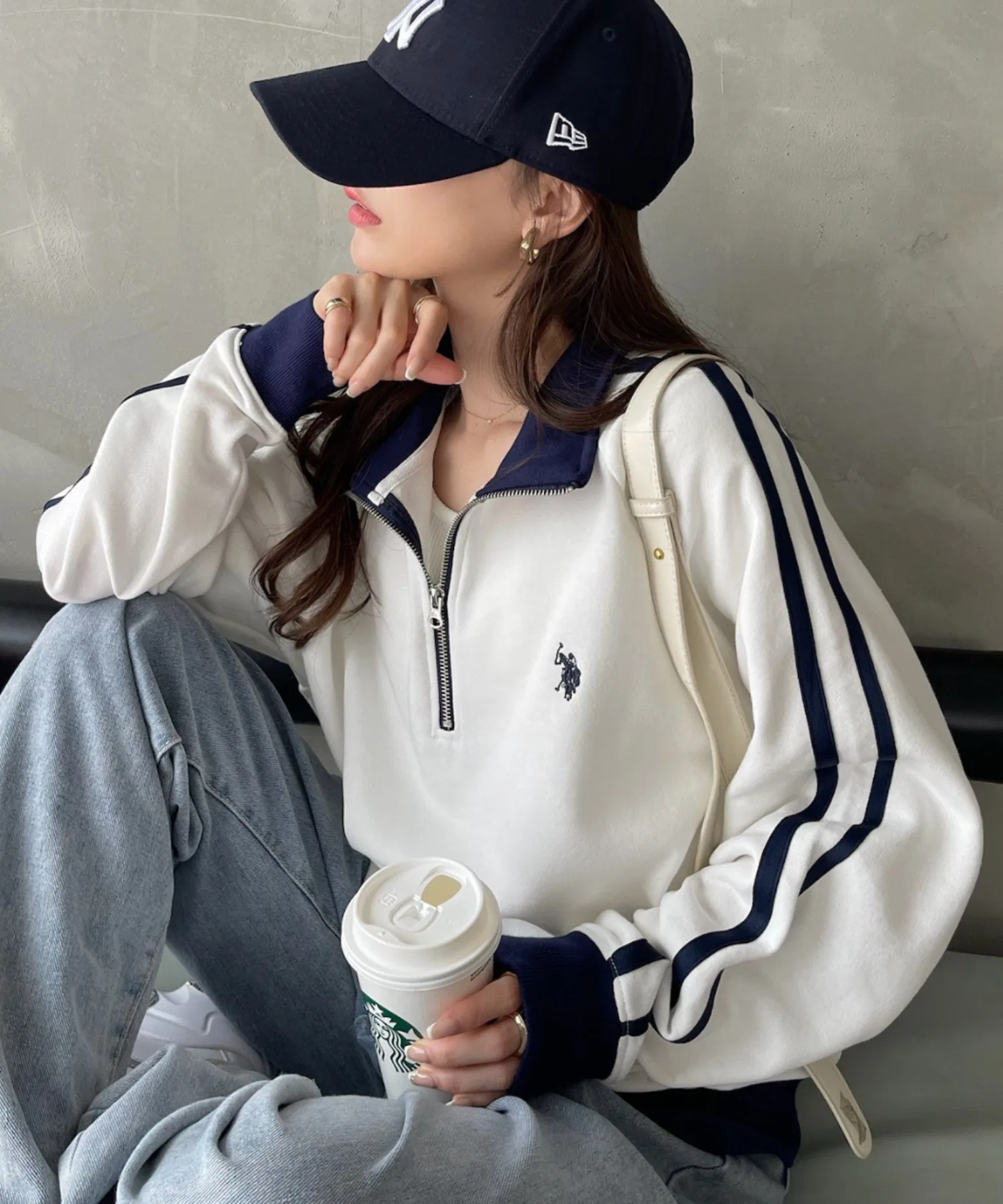 Толстовка с застежкой-молнией до середины груди от Ada./US POLO ASSN. Line Design. — фото 2