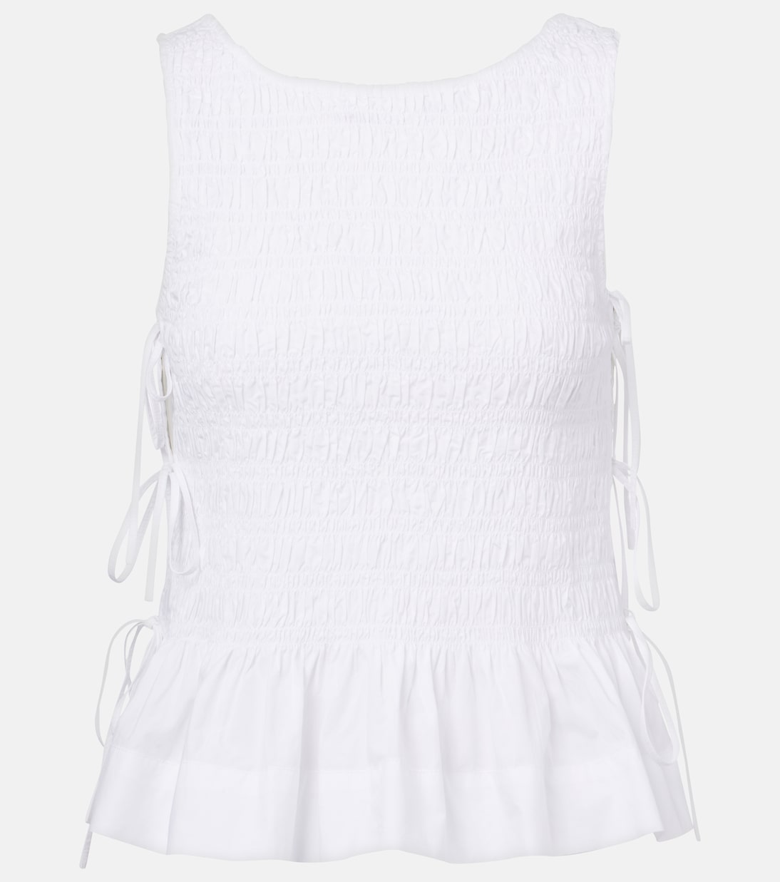 

Хлопковая блузка с защипами Ganni, Bright White