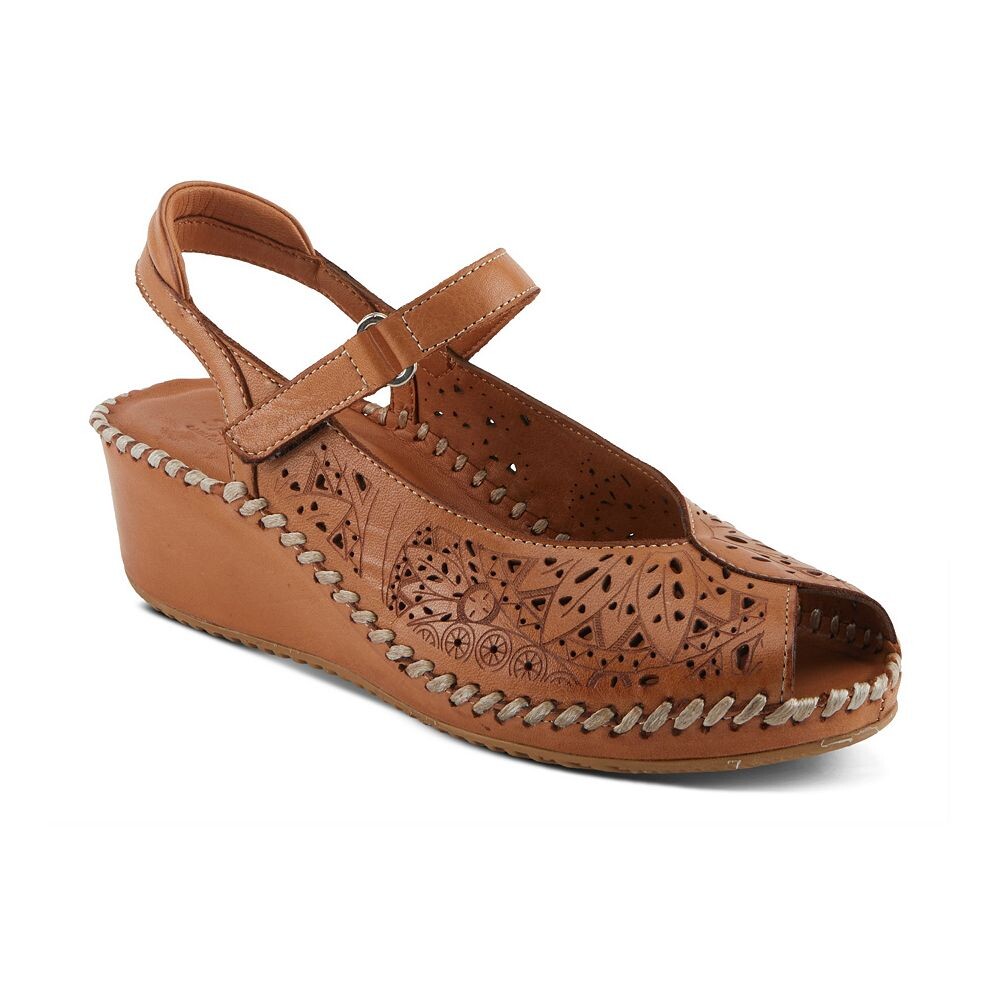 Женские кожаные классические сандалии Spring Step Santorini, цвет Camel