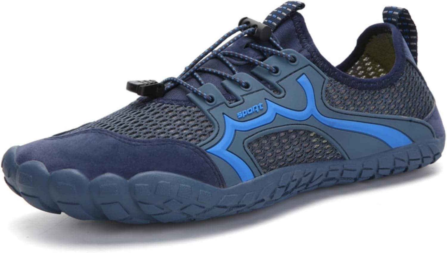 

Мужские и женские водные туфли, противоскользящие, быстросохнущие, с широкой носочной частью, акваобувь, легкие кроссовки-босоножки, обувь для плавания, походов, пляжа, бассейна, реки, активного отдыха и тренировок Jumgun, синий