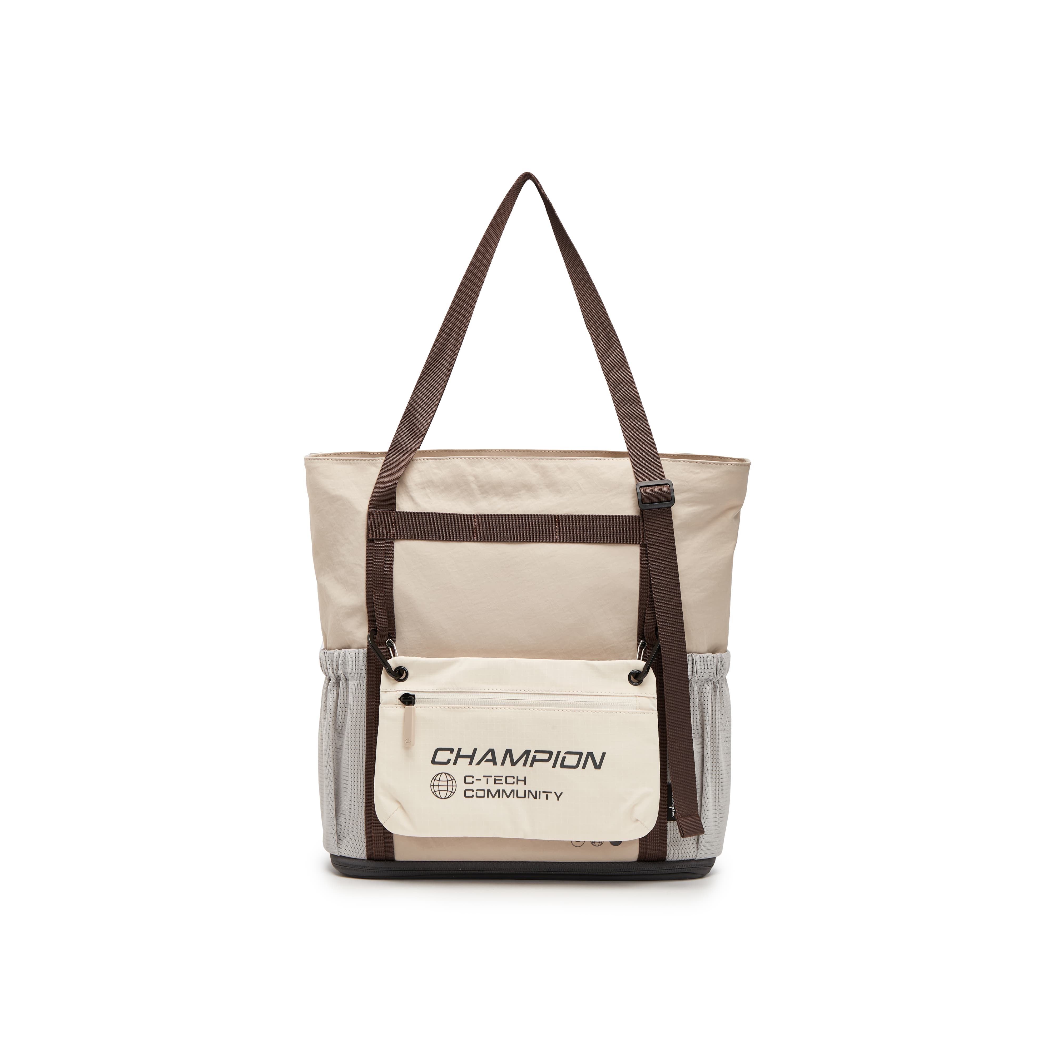 

Champion Тканевая наплечная сумка унисекс светло-бежевая и молочно-белая/дымчато-серая и дымчато-серая и молочно-белая, Smoke Gray & Milk White