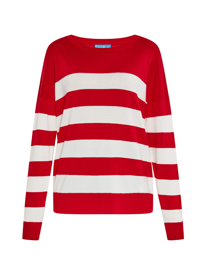 

Женский свитер красного и белого цвета usha BLUE LABEL