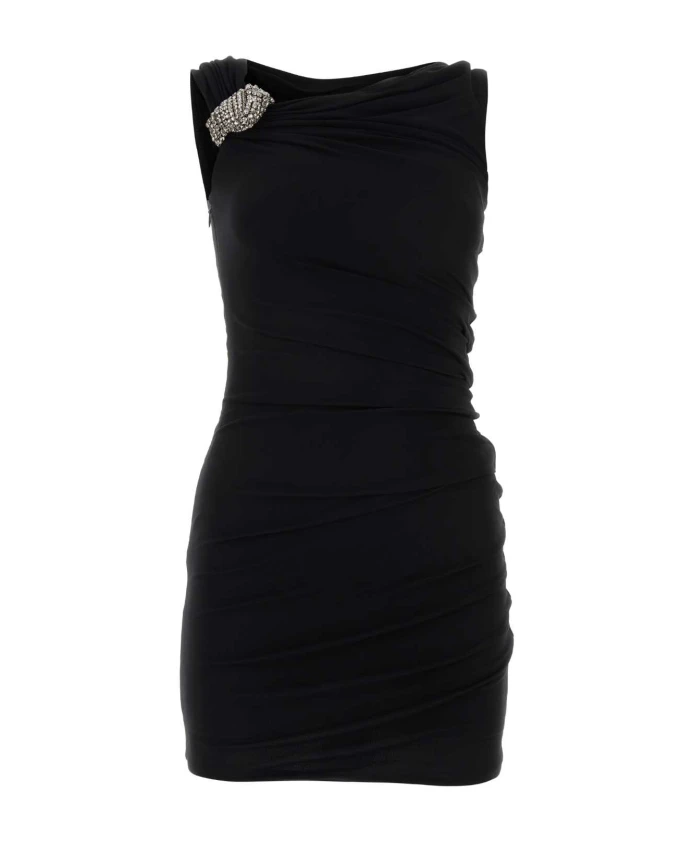 

Платье мини из крепа S Alexander Mcqueen, черный