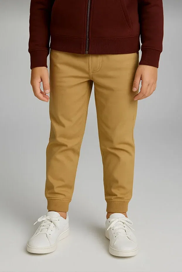 Детские спортивные штаны для девочек из гребенной хлопковой ткани Trendy Mall, Beige