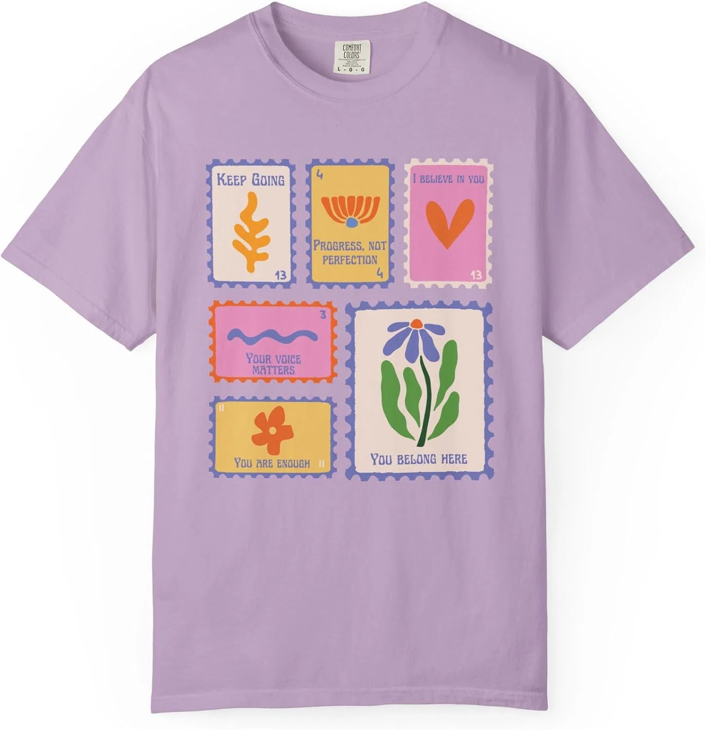 Футболка с принтом Stamp Student Affirmations Comfort Colors 1717, Orchid