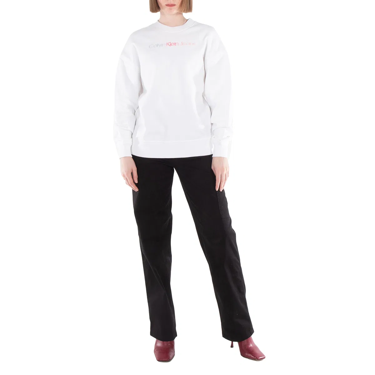 Женский свитшот Calvin Klein Diffused Logo Crewneck Calvin Klein, Bright White — фото 4