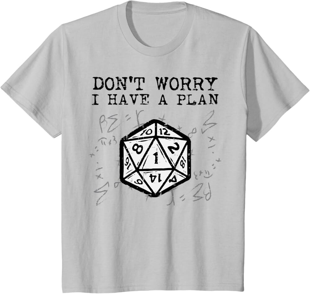 

Детская футболка RPG Gamer Dont Worry I Have Plan, светло-серый
