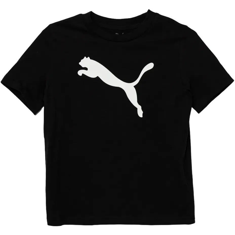 Детская хлопковая футболка Puma Ess Cat Logo Tee B, Schwarz Bunt