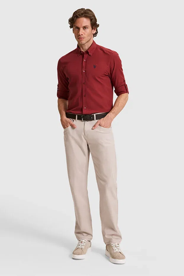 Мужская рубашка с длинным рукавом U.S. Polo Assn., Cherry — фото 4
