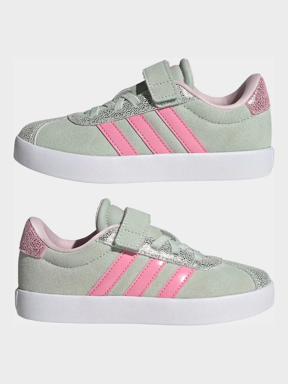 Кроссовки теннисные VL Court 3.0 adidas, зеленый — фото 3