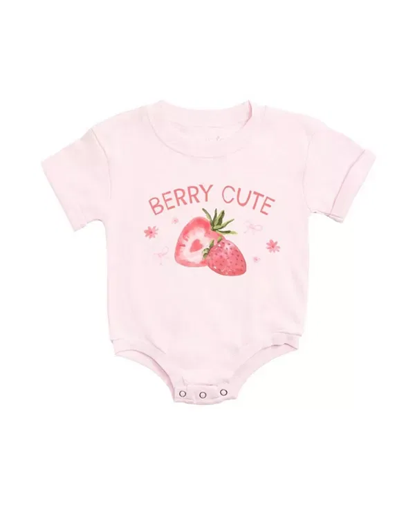 Детский боди-комбинезон с коротким рукавом Strawberry Sweet Wink, Ballet Pink