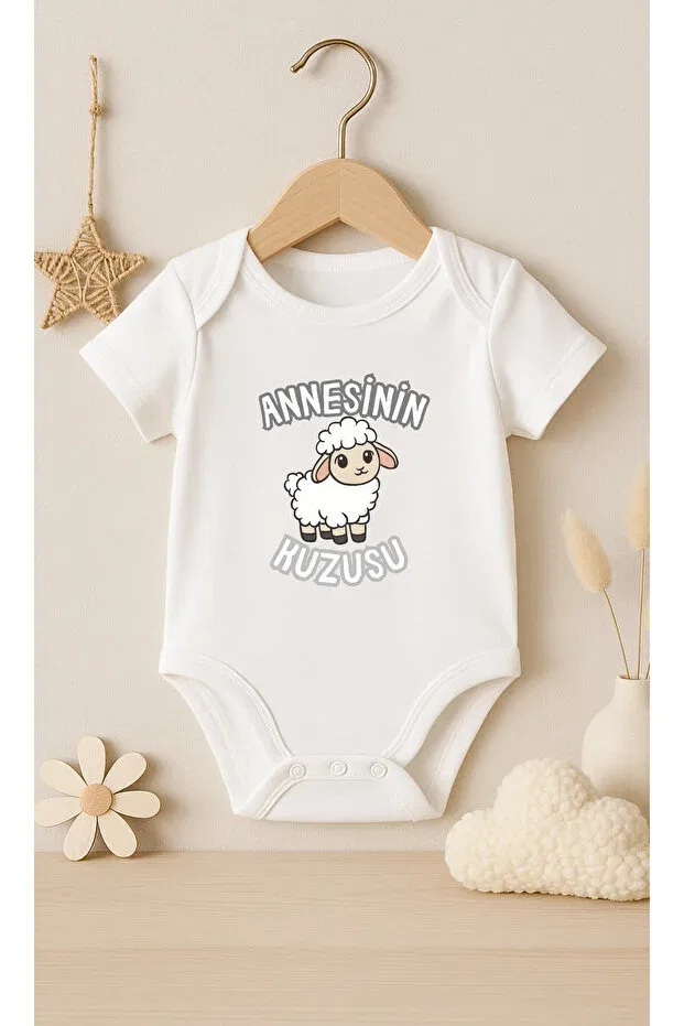Детское боди для новорожденных с принтом Mother's Lamb, Modat, White