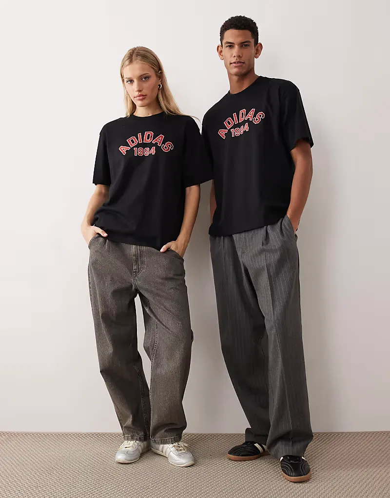 Футболка Adidas Originals с университетским логотипом, черный — фото 2