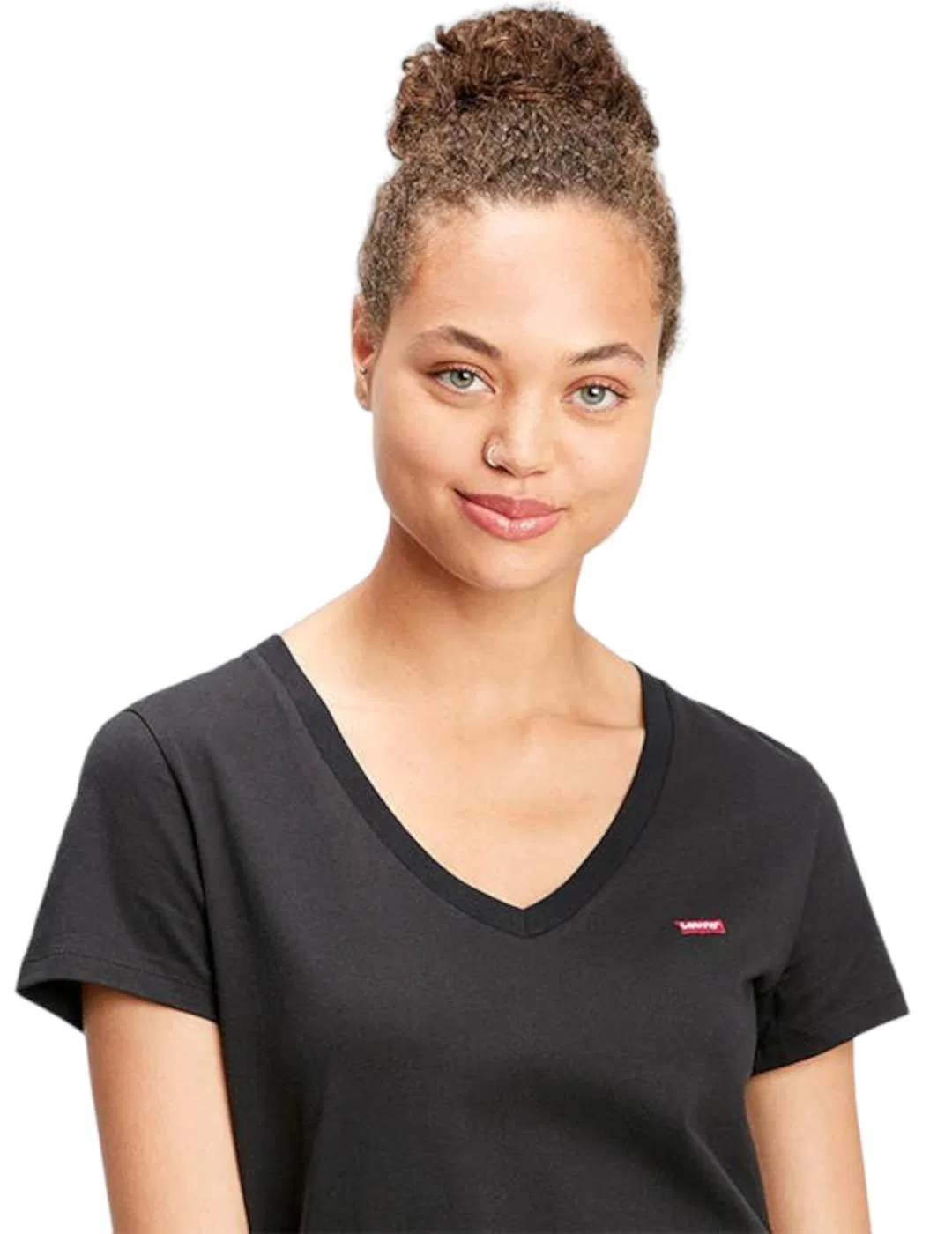 Женская футболка с V-образным вырезом Perfect Vneck Levi's, Schwarz — фото 3