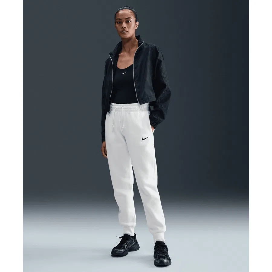 Женские спортивные штаны из флиса с поясом на резинке, модель Phoenix Fleece, Nike, Белый