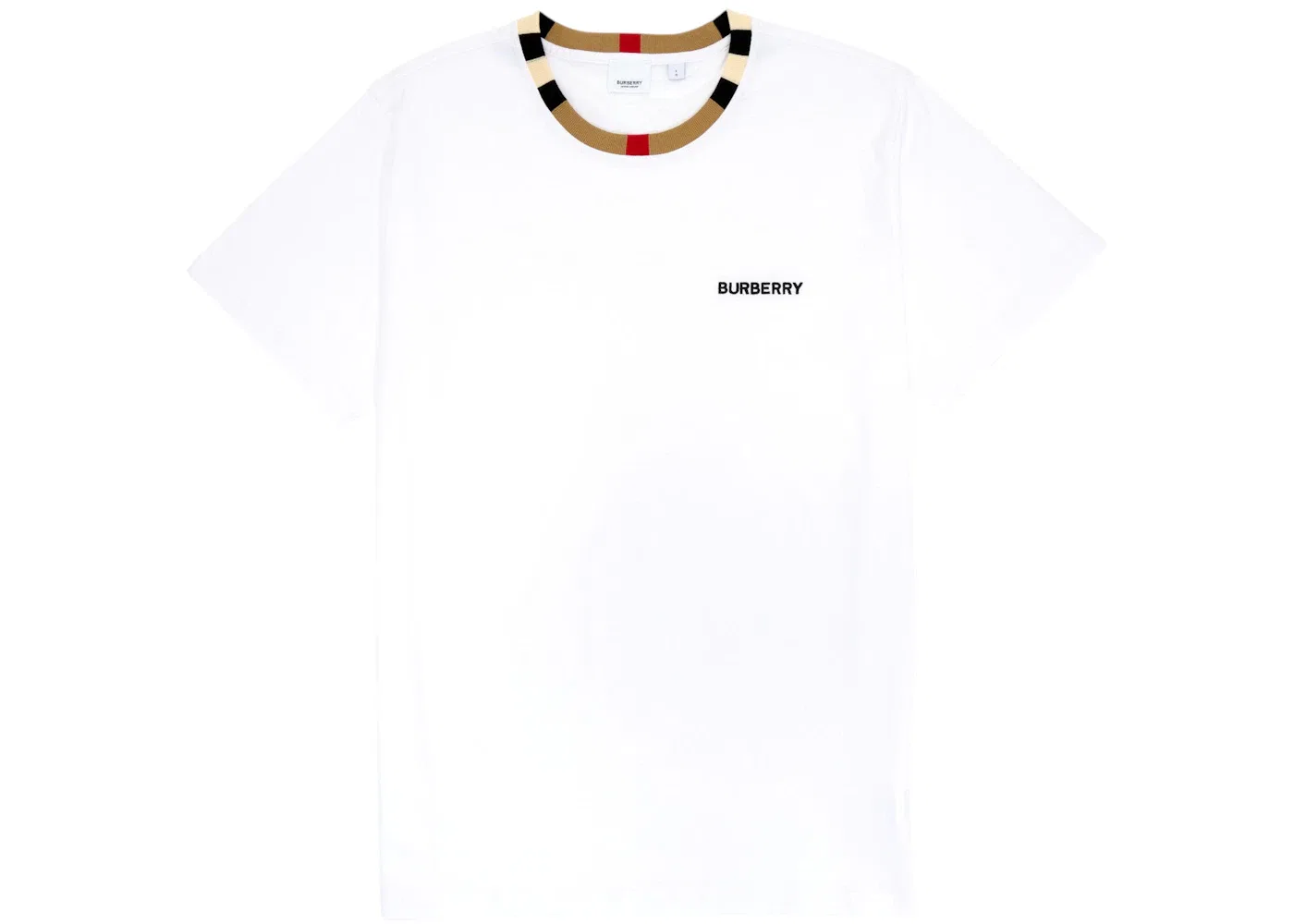 Мужская футболка с принтом Icon Stripe Trim Burberry, White