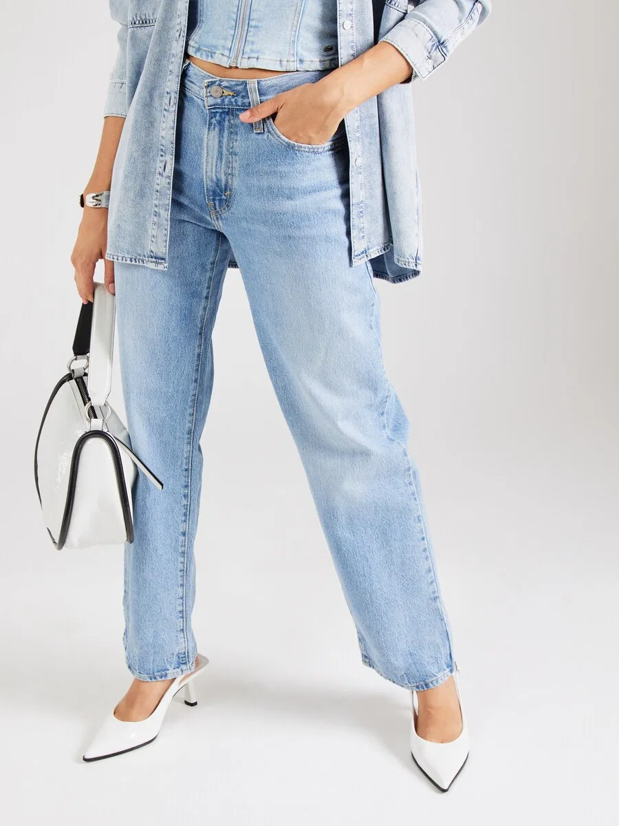 Свободные джинсы LEVI'S светло-голубого цвета — фото 3