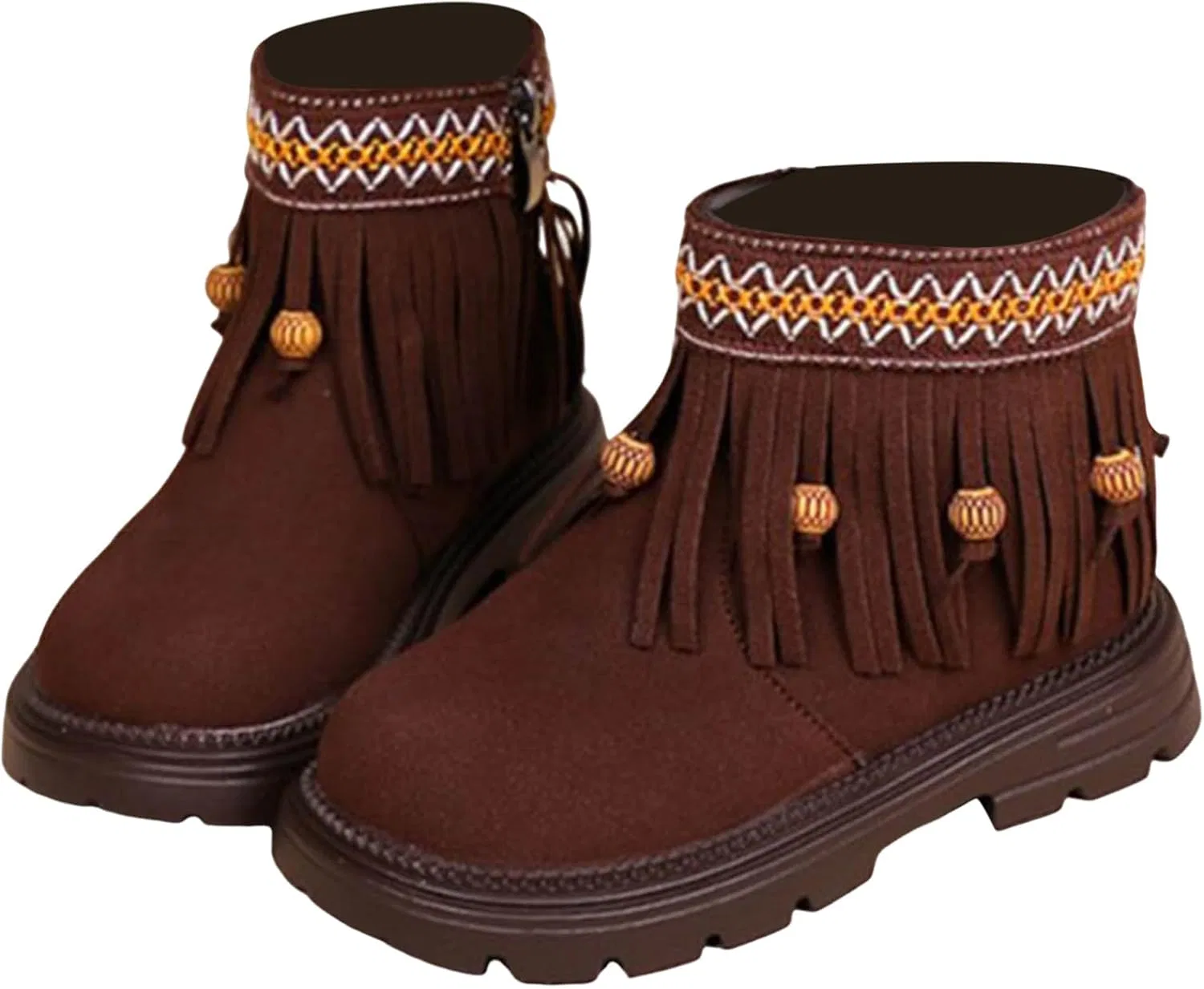 Детские ботинки для девочек с кисточками IWIHMIV, Brown
