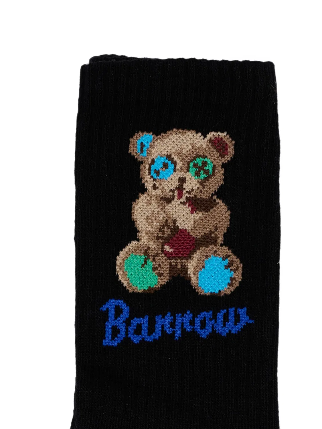 Носки вязки интарсия в рубчик Barrow Kids, черный — фото 2