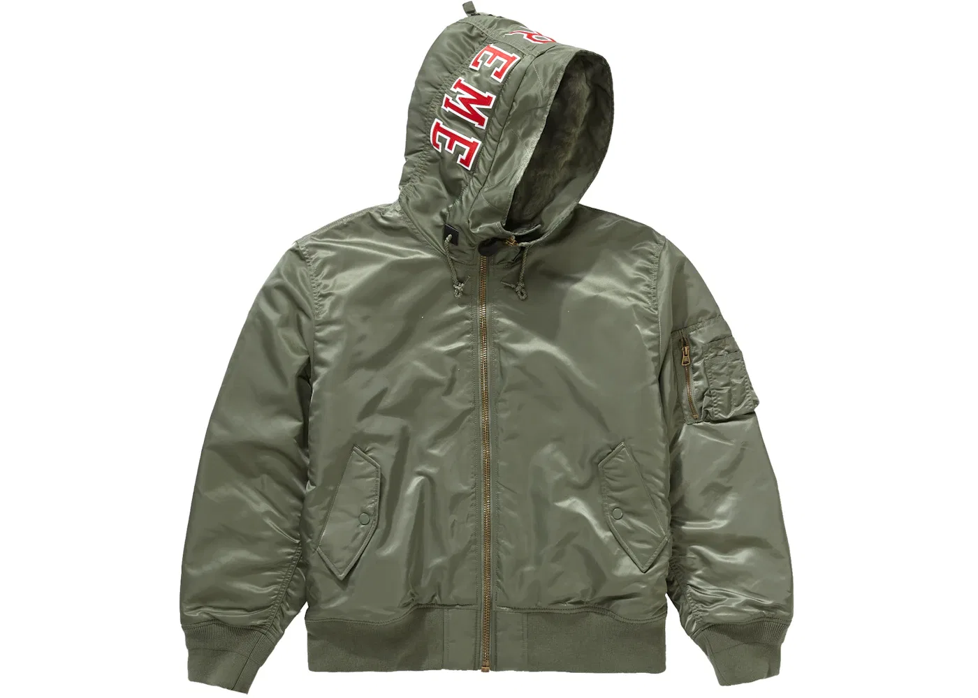 Мужская куртка-бомбер с капюшоном MA-1 Supreme, Olive — фото 2