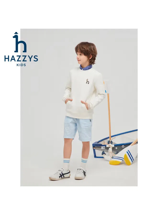 Свитшот классический с круглым выворотом Hazzys, синий — фото 3