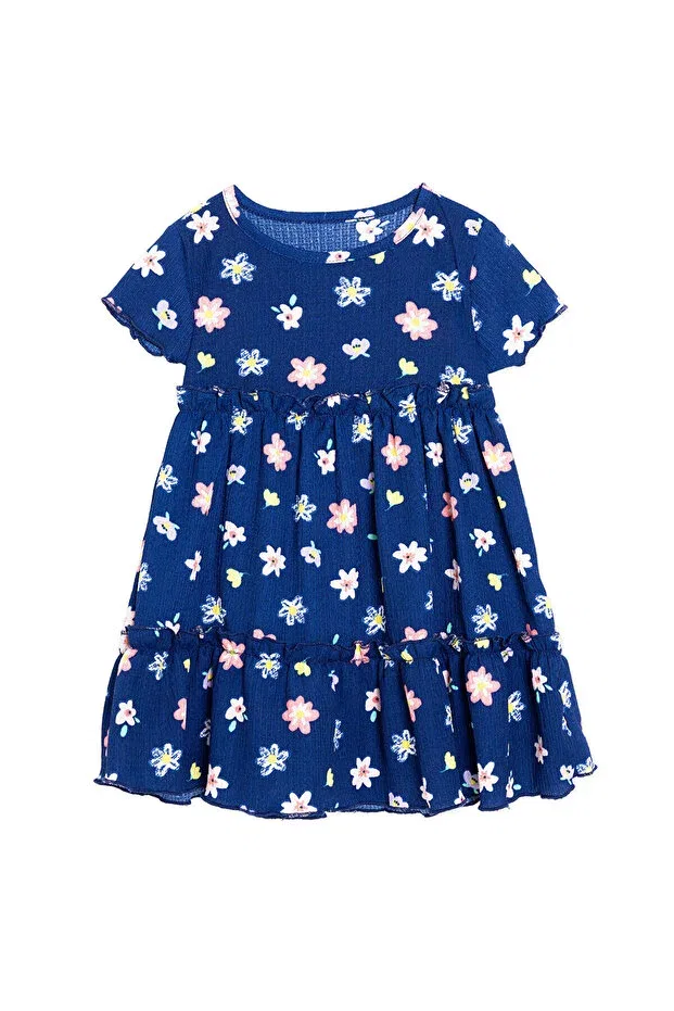 Детское платье для девочек с принтом Ebebek Hello Baby, Navy Blue Printed