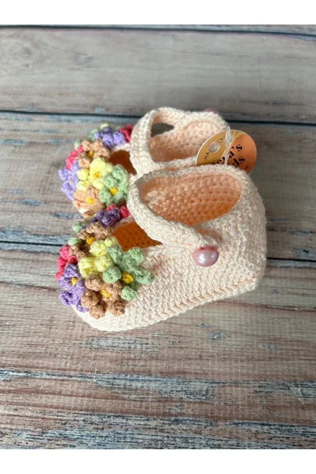 Детские пинетки для девочек вязаные Care Seraskids, Pink — фото 3