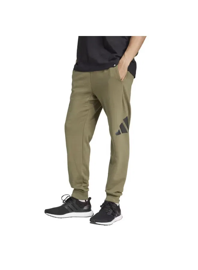 Штаны из футера с логотипом Essentials Adidas, оливковый — фото 4