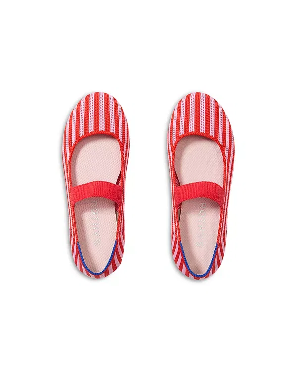 Детские балетки для девочек с принтом The Kids Mary Janes Rothy's, Cherry Stripe