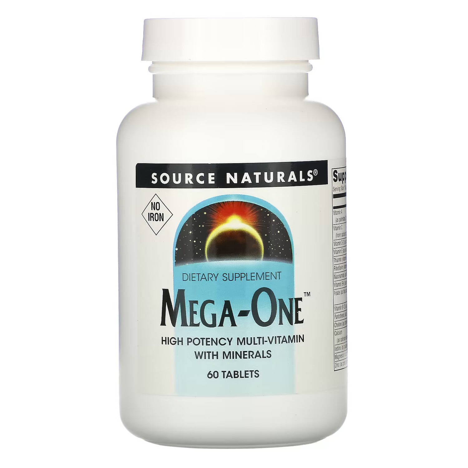 

Source Naturals, Мультивитамины Mega-One без железа, 60 таблеток