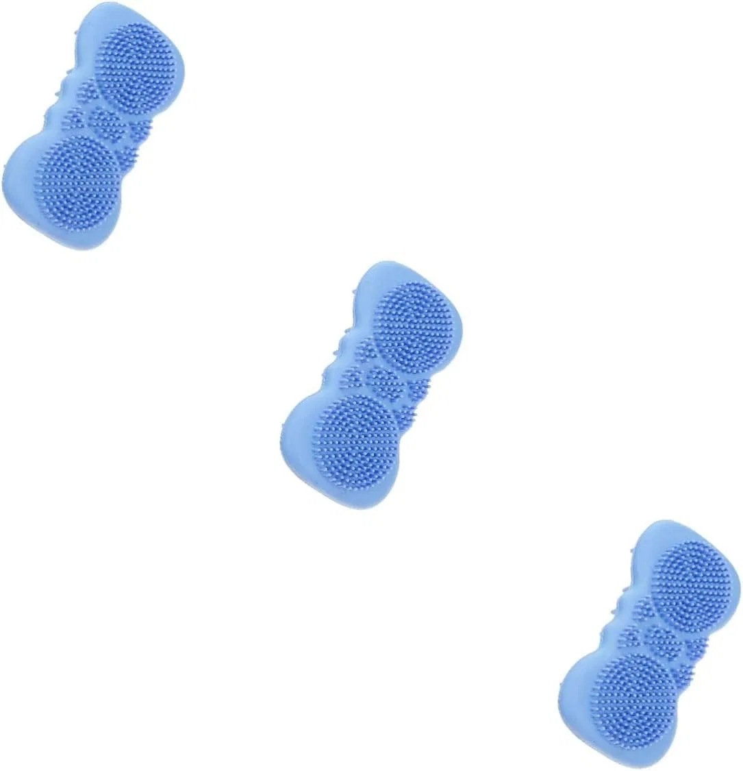 Набор силиконовых щеток для тела и лица, 3 шт, SOLUSTRE, 11,5x6x2,7 см, Blau