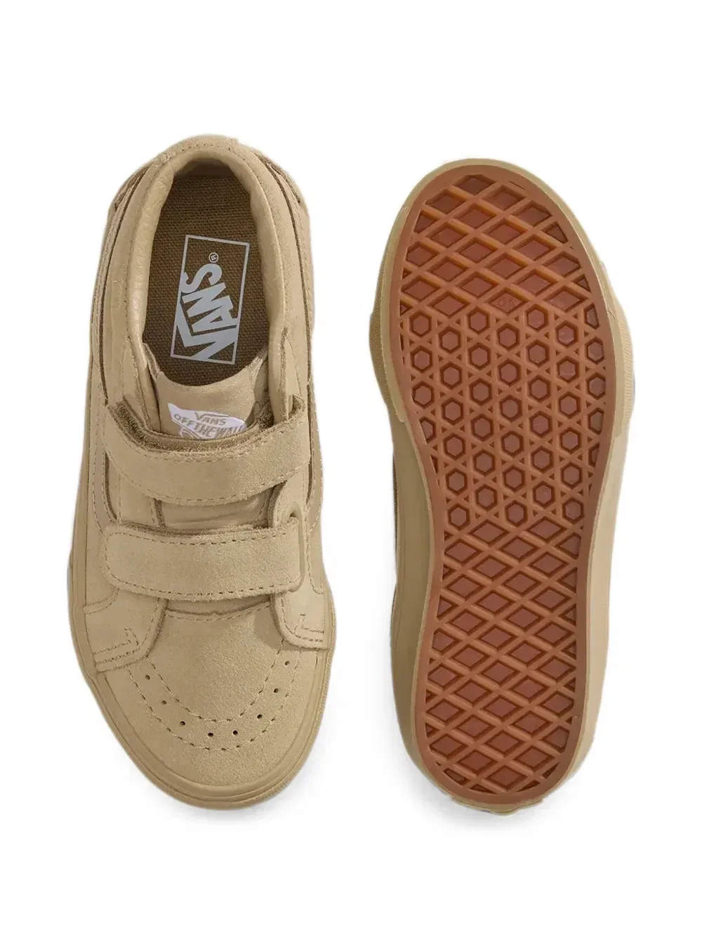Кроссовки Sk8-Mid V с застежкой-липучкой Vans Kids, бежевый — фото 4