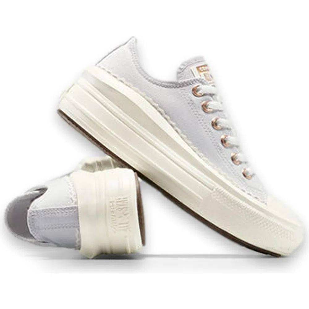 Детские кроссовки Converse на платформе с рюшами, Light Grey, Chuck Taylor All Star Move Platform Frills Converse — фото 4