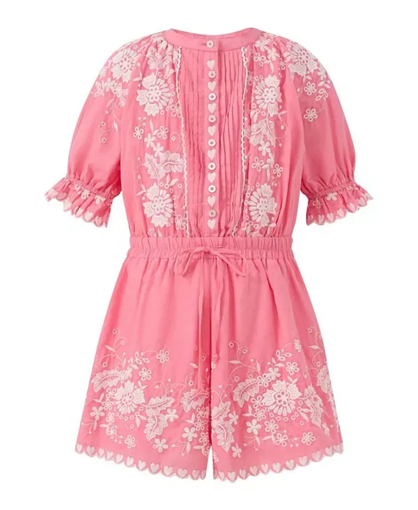 Детский комбинезон для девочек с вышивкой Selena Marlo Kids, Coral