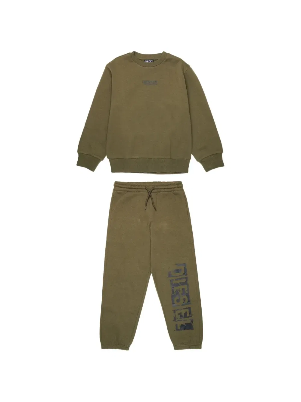 Комплект спортивного костюма с логотипом Diesel Kids, зеленый