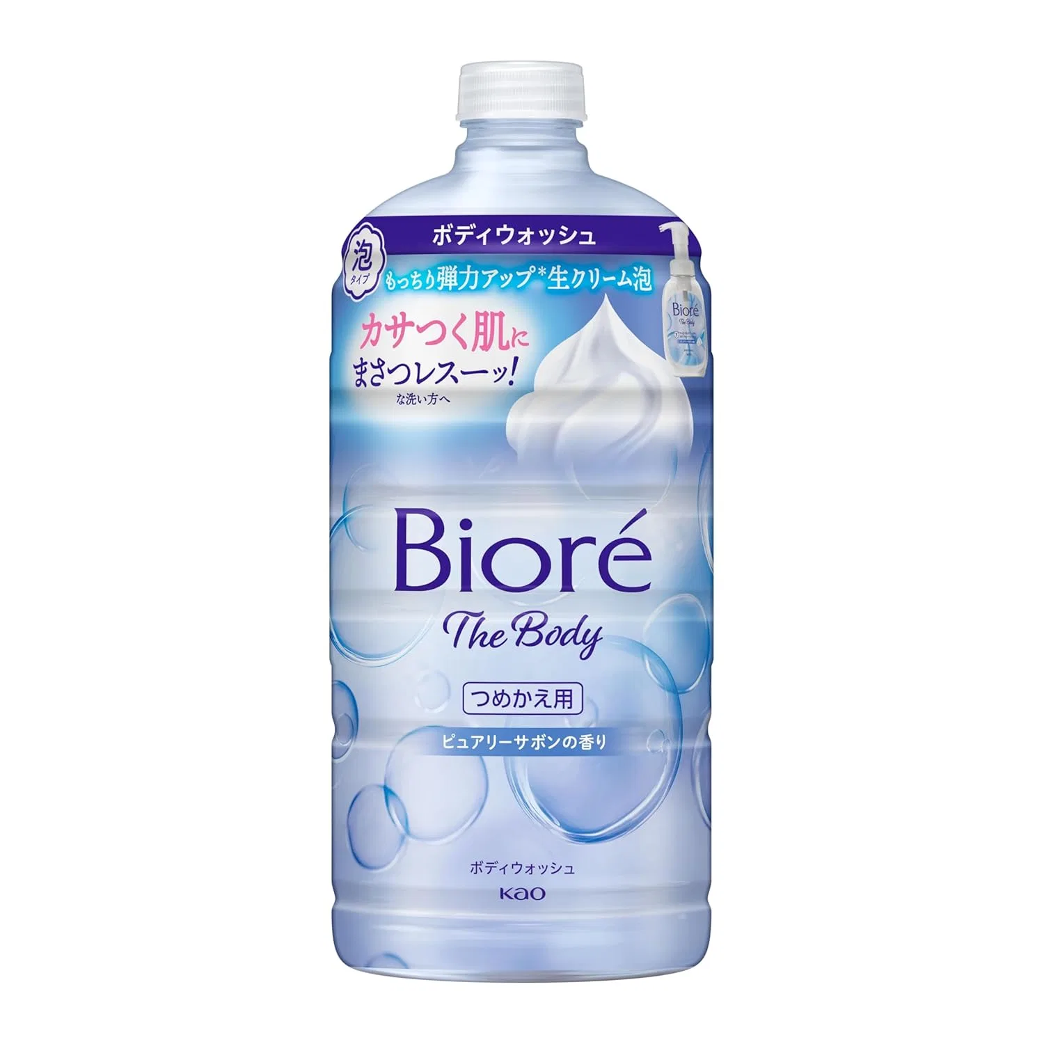 Пенка для душа дозаправка, Biore u, Purely Sabon, 780 мл