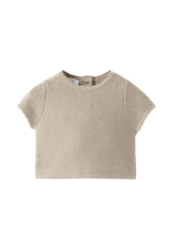 Детская футболка Mango Kids, коричневый