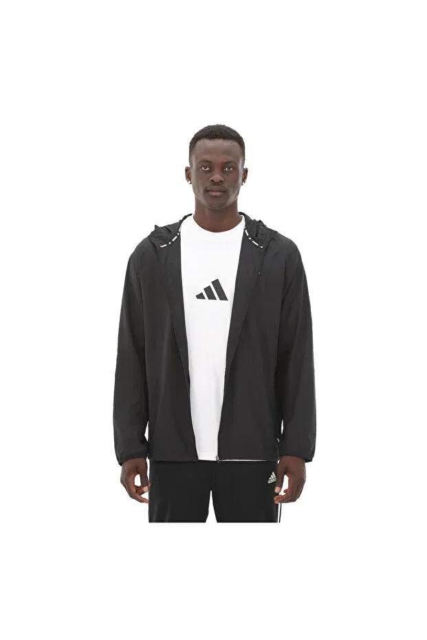 Мужской дождевик с капюшоном Run It Jacket Adidas, Black