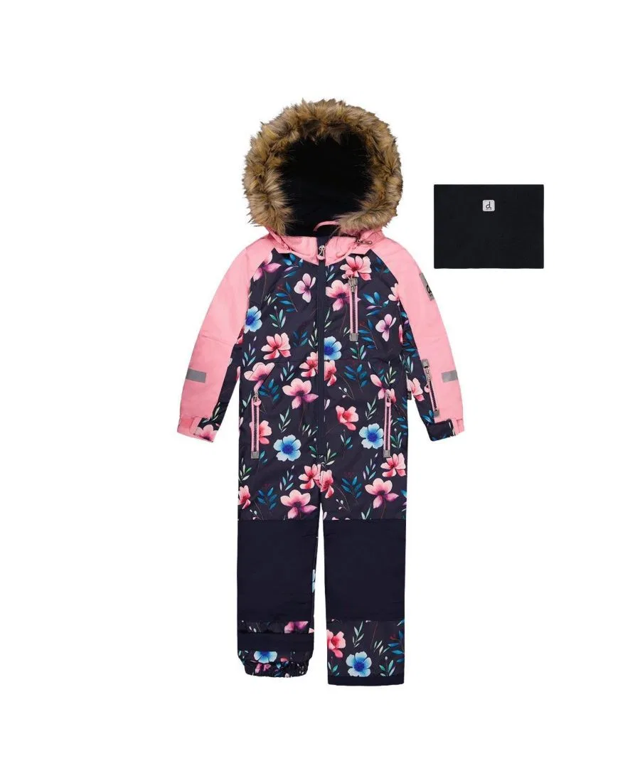 Детский комбинезон-снегокат Deux par Deux, с флористическим принтом, Blue Floral Print